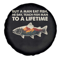 Funny Fishing Meme Spare Tire Cover Vintage Buy A Man Eat Fish Inappropriate - Wonder Print Shop