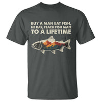 Funny Fishing Meme T Shirt Vintage Buy A Man Eat Fish Inappropriate - Wonder Print Shop