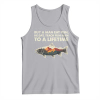 Funny Fishing Meme Tank Top Vintage Buy A Man Eat Fish Inappropriate - Wonder Print Shop