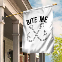Cool Catchy Angler Garden Flag Retro Bite Me Bass Fishing Fishermen