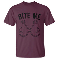 Cool Catchy Angler T Shirt Retro Bite Me Bass Fishing Fishermen