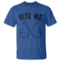 Cool Catchy Angler T Shirt Retro Bite Me Bass Fishing Fishermen