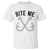 Cool Catchy Angler T Shirt Retro Bite Me Bass Fishing Fishermen