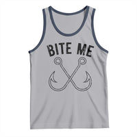 Cool Catchy Angler Tank Top Retro Bite Me Bass Fishing Fishermen