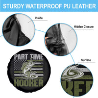 Part Time Hooker Spare Tire Cover Funny Fishing Patriotic US Flag Fisherman