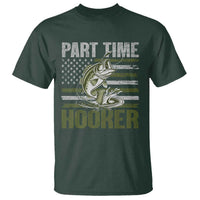 Part Time Hooker T Shirt Funny Fishing Patriotic US Flag Fisherman