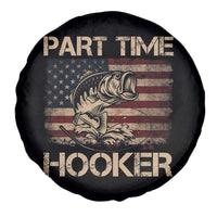 Part Time Hooker Spare Tire Cover Funny Fishing USA Flag Patriotic Fisherman