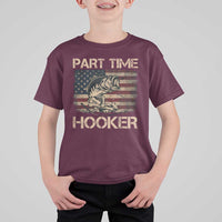 Part Time Hooker T Shirt For Kid Funny Fishing USA Flag Patriotic Fisherman