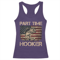 Part Time Hooker Racerback Tank Top Funny Fishing USA Flag Patriotic Fisherman