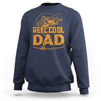 Reel Cool Dad Sweatshirt Funny Fishing Fisherman Fathers Day