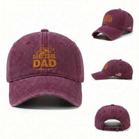 Reel Cool Dad Washed Cotton Baseball Cap Funny Fishing Fisherman Fathers Day