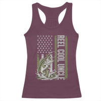 Uncle Fishing Racerback Tank Top Reel Cool Uncle Fisherman US Flag