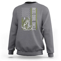 Uncle Fishing Sweatshirt Reel Cool Uncle Fisherman US Flag