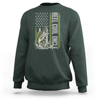 Uncle Fishing Sweatshirt Reel Cool Uncle Fisherman US Flag