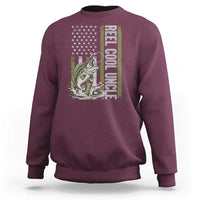Uncle Fishing Sweatshirt Reel Cool Uncle Fisherman US Flag