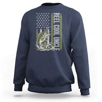 Uncle Fishing Sweatshirt Reel Cool Uncle Fisherman US Flag
