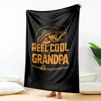 Reel Cool Grandpa Throw Blanket Funny Fishing Fisherman Fathers Day