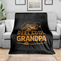 Reel Cool Grandpa Throw Blanket Funny Fishing Fisherman Fathers Day