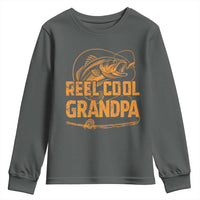 Reel Cool Grandpa Youth Sweatshirt Funny Fishing Fisherman Fathers Day