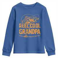 Reel Cool Grandpa Youth Sweatshirt Funny Fishing Fisherman Fathers Day