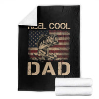 Reel Cool Dad Throw Blanket Funny Fishing USA Flag Patriotic Fisherman Fathers Day