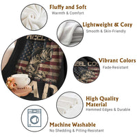 Reel Cool Dad Throw Blanket Funny Fishing USA Flag Patriotic Fisherman Fathers Day