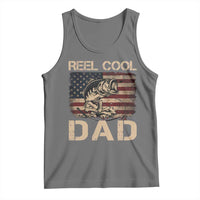 Reel Cool Dad Tank Top Funny Fishing USA Flag Patriotic Fisherman Fathers Day