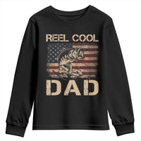 Reel Cool Dad Youth Sweatshirt Funny Fishing USA Flag Patriotic Fisherman Fathers Day
