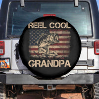 Reel Cool Grandpa Spare Tire Cover Funny Fishing USA Flag Patriotic Fisherman Fathers Day