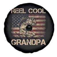 Reel Cool Grandpa Spare Tire Cover Funny Fishing USA Flag Patriotic Fisherman Fathers Day