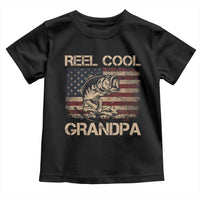 Reel Cool Grandpa Toddler T Shirt Funny Fishing USA Flag Patriotic Fisherman Fathers Day