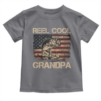 Reel Cool Grandpa Toddler T Shirt Funny Fishing USA Flag Patriotic Fisherman Fathers Day