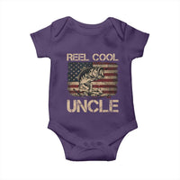 Reel Cool Uncle Baby Onesie Funny Fishing USA Flag Patriotic Fisherman Fathers Day