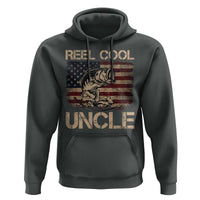 Reel Cool Uncle Hoodie Funny Fishing USA Flag Patriotic Fisherman Fathers Day