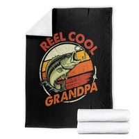 Reel Cool Grandpa Throw Blanket Funny Fathers Day Dada Fishing Lover Fisherman