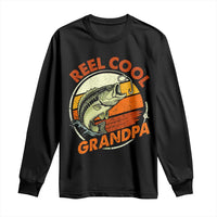 Reel Cool Grandpa Long Sleeve Shirt Funny Fathers Day Dada Fishing Lover Fisherman