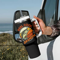 Reel Cool Grandpa Tumbler With Handle Funny Fathers Day Dada Fishing Lover Fisherman