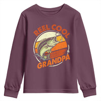 Reel Cool Grandpa Youth Sweatshirt Funny Fathers Day Dada Fishing Lover Fisherman