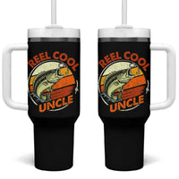Uncle Fishing Tumbler With Handle Reel Cool Uncle Funny Fathers Day Fisherman