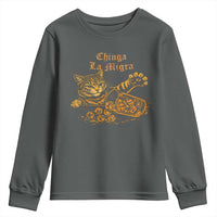Chinga La Migra Youth Sweatshirt Retro Protest Subtle FDT Cat Meme