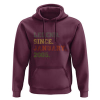 21st Birthday Gifts Hoodie Retro 21 Years Old Legend Since January 2005