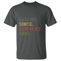 21st Birthday Gifts T Shirt Retro 21 Years Old Legend Since January 2005