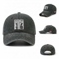 Happy 18th Birthday Washed Cotton Baseball Cap Adulting Please Wait 18 Year Old Bday Gifts