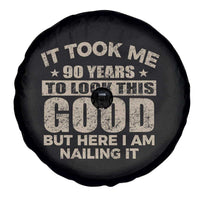 Funny 90th Birthday Spare Tire Cover Retro Grandpa Grandma Bday Gift