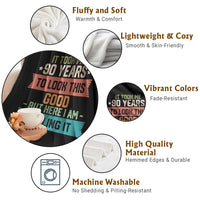 Funny 90th Birthday Throw Blanket Vintage It Took Me 90 Years To Look This Good Bday Gift