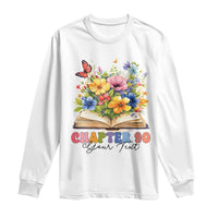 Personalized 90th Birthday Gift For Women Long Sleeve Shirt Custom Name Chapter 90 Flowers Book