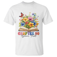 Personalized 90th Birthday Gift For Women T Shirt Custom Name Chapter 90 Flowers Book