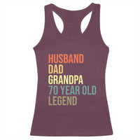 70th Birthday Racerback Tank Top Husband Dad Grandpa 70 Year Old Legend
