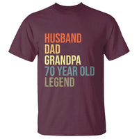70th Birthday T Shirt Husband Dad Grandpa 70 Year Old Legend
