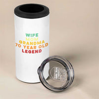 70th Birthday Gifts For Women 4 in 1 Can Cooler Tumbler Wife Mom Grandma 70 Year Old Legend